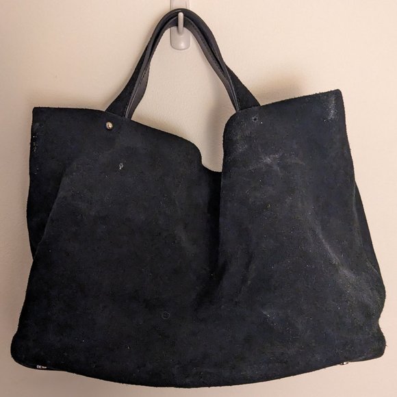 Kate Spade - Large Black Suede Tote w/ Gold Hardware - Picture 2 of 5